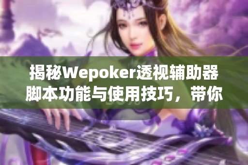 揭秘Wepoker透视辅助器脚本功能与使用技巧，带你玩转游戏新境界