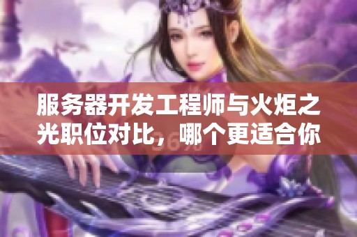 服务器开发工程师与火炬之光职位对比，哪个更适合你呢？