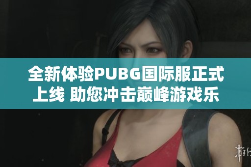 全新体验PUBG国际服正式上线 助您冲击巅峰游戏乐趣