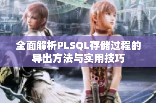 全面解析PLSQL存储过程的导出方法与实用技巧