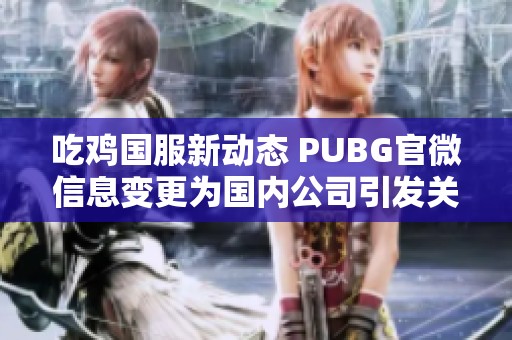 吃鸡国服新动态 PUBG官微信息变更为国内公司引发关注