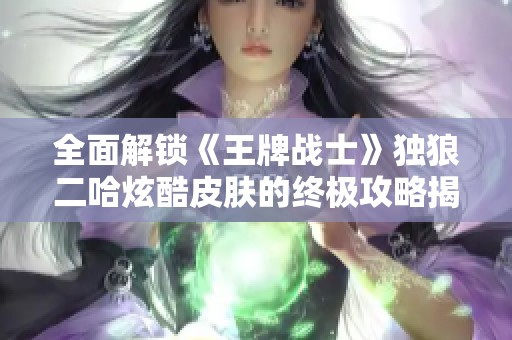 全面解锁《王牌战士》独狼二哈炫酷皮肤的终极攻略揭秘