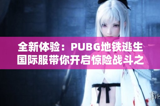 全新体验：PUBG地铁逃生国际服带你开启惊险战斗之旅