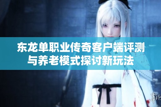 东龙单职业传奇客户端评测与养老模式探讨新玩法