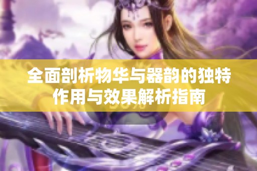 全面剖析物华与器韵的独特作用与效果解析指南