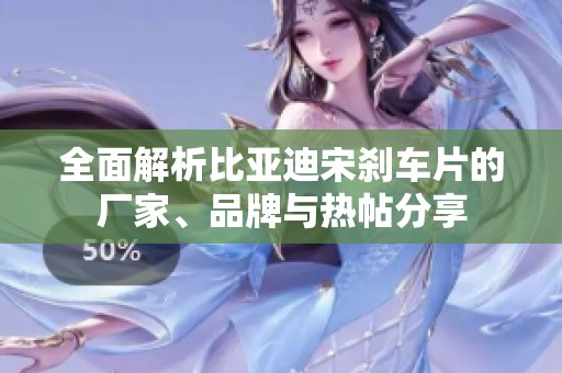 全面解析比亚迪宋刹车片的厂家、品牌与热帖分享