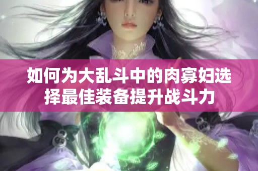 如何为大乱斗中的肉寡妇选择最佳装备提升战斗力