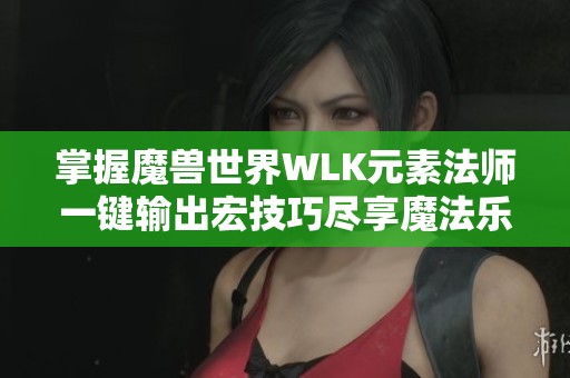掌握魔兽世界WLK元素法师一键输出宏技巧尽享魔法乐趣