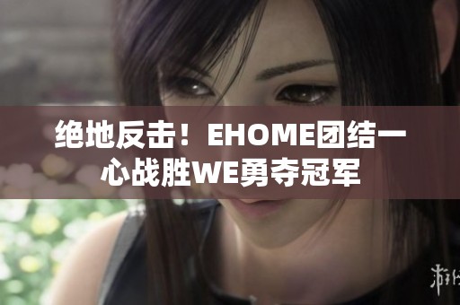 绝地反击！EHOME团结一心战胜WE勇夺冠军