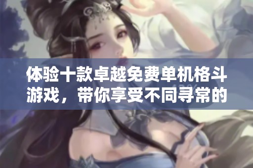体验十款卓越免费单机格斗游戏，带你享受不同寻常的战斗乐趣