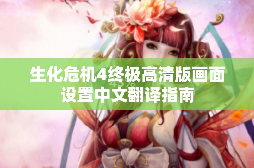 生化危机4终极高清版画面设置中文翻译指南