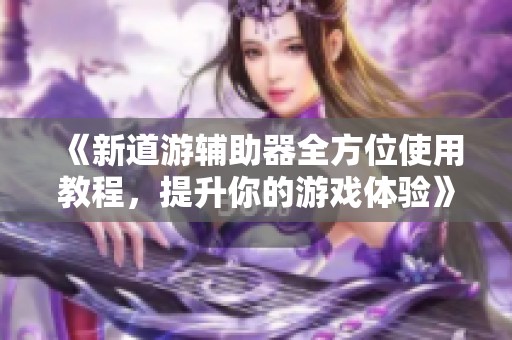 《新道游辅助器全方位使用教程，提升你的游戏体验》