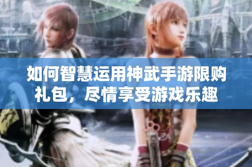 如何智慧运用神武手游限购礼包，尽情享受游戏乐趣