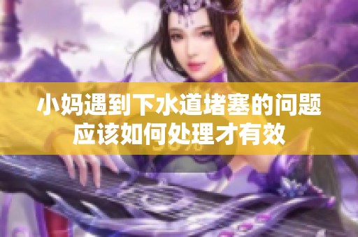 小妈遇到下水道堵塞的问题应该如何处理才有效