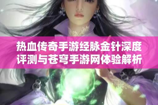 热血传奇手游经脉金针深度评测与苍穹手游网体验解析