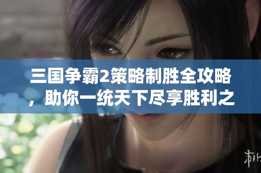 三国争霸2策略制胜全攻略，助你一统天下尽享胜利之道