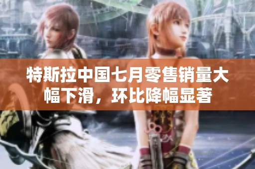 特斯拉中国七月零售销量大幅下滑，环比降幅显著