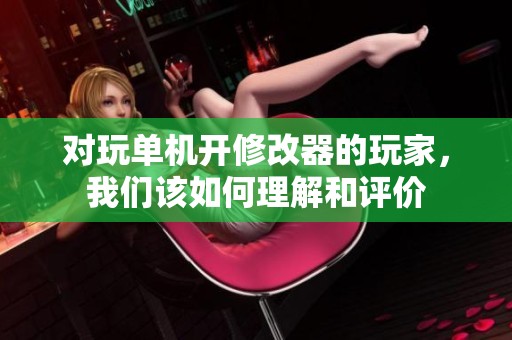 对玩单机开修改器的玩家，我们该如何理解和评价