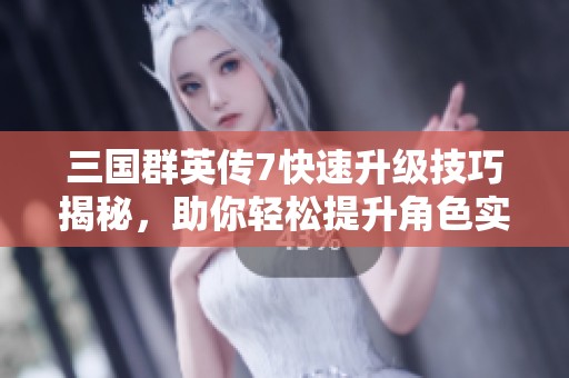 三国群英传7快速升级技巧揭秘，助你轻松提升角色实力