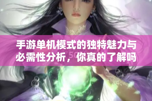 手游单机模式的独特魅力与必需性分析，你真的了解吗