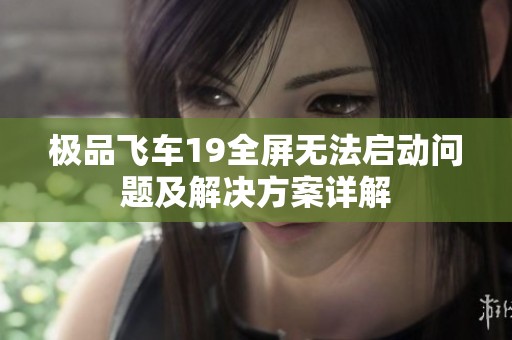 极品飞车19全屏无法启动问题及解决方案详解