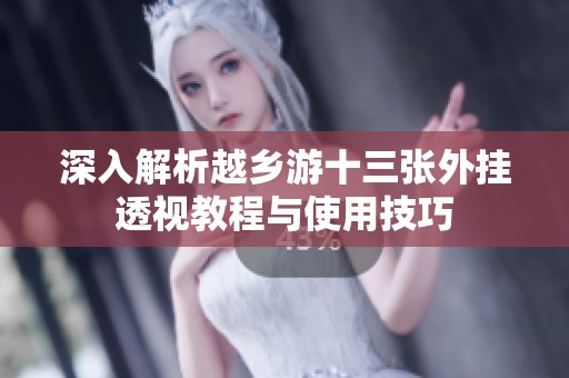 深入解析越乡游十三张外挂透视教程与使用技巧