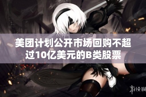 美团计划公开市场回购不超过10亿美元的B类股票